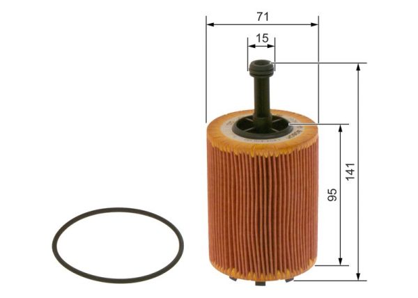 Filtro Olio Bosch 1457429192 Cartuccia con Guarnizione per Audi VW Seat Skoda
