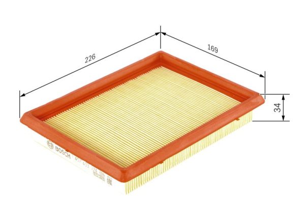 Filtro aria BOSCH 1457433274 per Honda Nissan Subaru Infiniti Cartuccia 226x169x34 mm