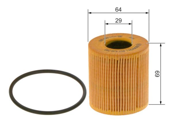 Filtro olio Bosch 1457429249 con guarnizione compatibile multimarche