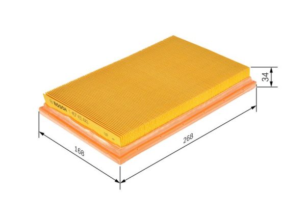 Filtro aria BOSCH 1457433083 per Ford Fiesta IV 1.25 16V Cartuccia 268x168x34.3 mm