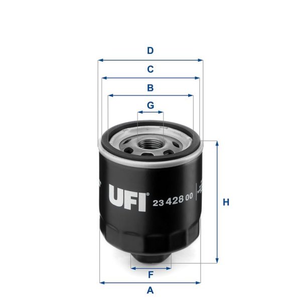 Filtro Olio UFI 2342800 SEAT SKODA Volkswagen Filettatura 3/4-16 UNF